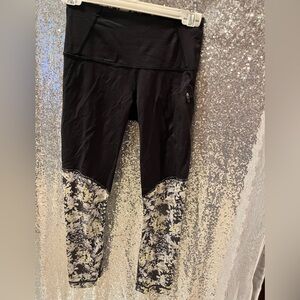 Lululemon Athletica Black and Floral Leggings